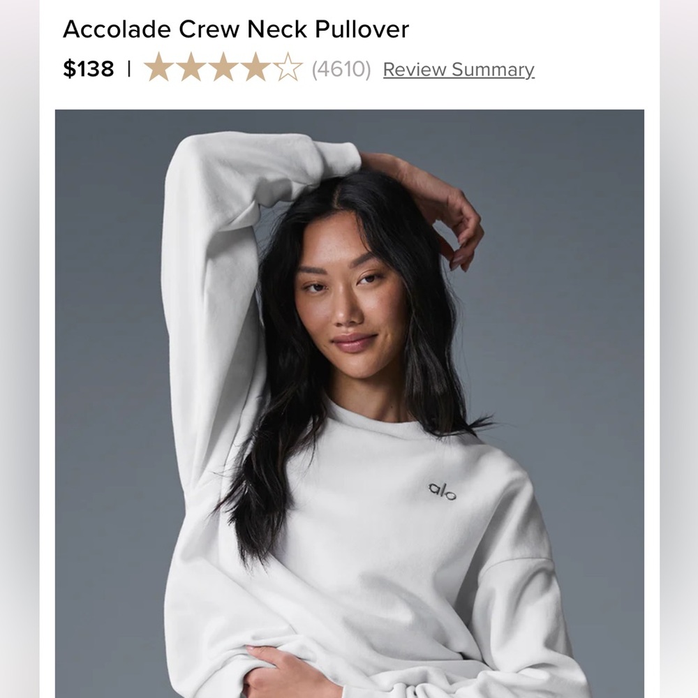 ALO Yoga Women's Classic White Hoodie